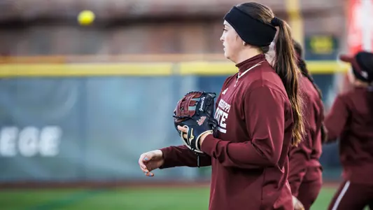 HUNTSVILLE, AL - February 22, 2025 - Mississippi State Outfielder Taylor Troutman (#41) during the game between the UNA Lions and the Mississippi State Bulldogs during the Rocket City Softball Showcase at Toyota Field in Huntsville, AL. Photo By Ivy Rose Ball