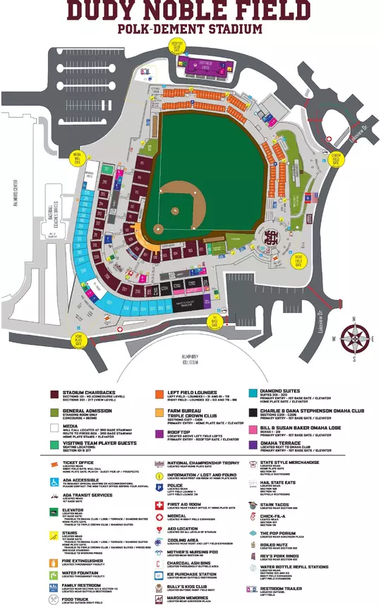 25 Baseball Stadium Map