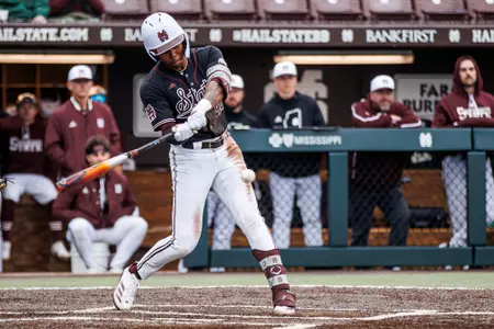 STARKVILLE, MS - February 23, 2025 - Mississippi State Infielder/Outfielder Ethan Pulliam (#41) during the game between the Missouri State Bears and the Mississippi State Bulldogs at Dudy Noble Field at Polk-Dement Stadium in Starkville, MS. Photo By Mike Mattina