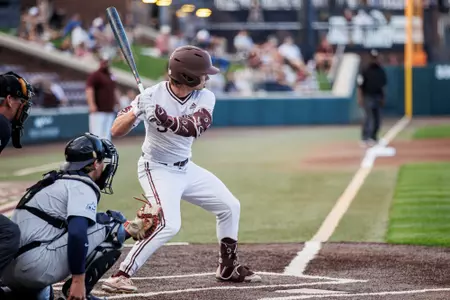 STARKVILLE, MS - March 25, 2025 - Mississippi State Outfielder Bryce Chance (#38) during the game between the Samford Bulldogs and the Mississippi State Bulldogs at Dudy Noble Field at Polk-Dement Stadium in Starkville, MS. Photo By Will Porada