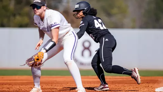 STARKVILLE, MS - March 02, 2025 - Mississippi State Outfielder Kalani Sells (#42) during the game between the Northwestern State Demons and the Mississippi State Bulldogs at Nusz Park in Starkville, MS. Photo By Mike Mattina