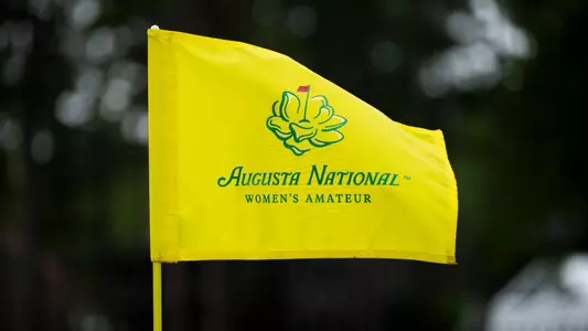 A general view of a pin flag prior to the Augusta National Women's Amateur at Champions Retreat Golf Club, Monday, March 31, 2025.