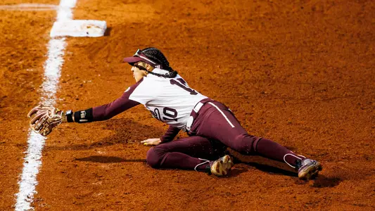 STARKVILLE, MS - April 11, 2025 - Mississippi State Infielder Nadia Barbary (#10) during the game between the Missouri Tigers and the Mississippi State Bulldogs at Nusz Park in Starkville, MS. Photo By Mike Mattina