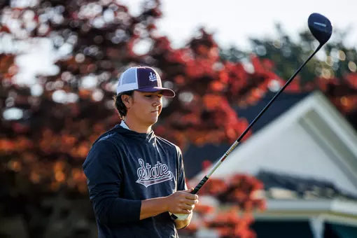 WEST POINT, MS - April 14, 2025 - Mississippi State's Dain Richie during the Old Waverly Collegiate Championship at Old Waverly Golf Club in West Point, MS. Photo By Mike Mattina