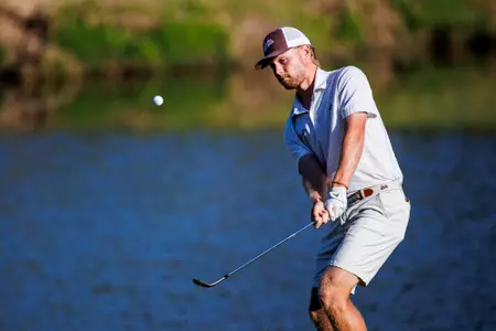 WEST POINT, MS - April 14, 2025 - Mississippi State's Garrett Endicott during the Old Waverly Collegiate Championship at Old Waverly Golf Club in West Point, MS. Photo By Mike Mattina