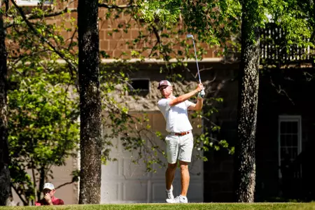 WEST POINT, MS - April 14, 2025 - Mississippi State's Garrett Endicott during the Old Waverly Collegiate Championship at Old Waverly Golf Club in West Point, MS. Photo By Mike Mattina