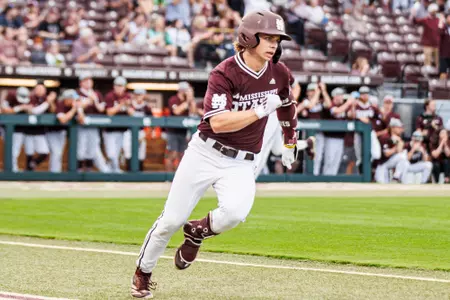 STARKVILLE, MS - April 04, 2025 - Mississippi State Outfielder Bryce Chance (#38) during the game between the South Carolina Gamecocks and the Mississippi State Bulldogs at Dudy Noble Field at Polk-Dement Stadium in Starkville, MS. Photo By Taylor Sullivan