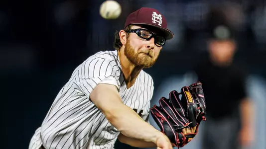 STARKVILLE, MS - April 29, 2025 - Mississippi State Pitcher Jacob Pruitt (#30) during the game between the Memphis Tigers and the Mississippi State Bulldogs at Dudy Noble Field at Polk-Dement Stadium in Starkville, MS. Photo By Will Porada