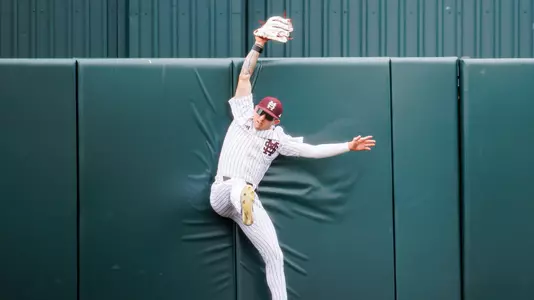 STARKVILLE, MS - May 04, 2025 - Mississippi State Outfielder Michael O'Brien (#32) during the game between the Kentucky Wildcats and the Mississippi State Bulldogs at Dudy Noble Field at Polk-Dement Stadium in Starkville, MS. Photo By Taylor Sullivan