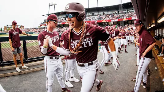 STARKVILLE, MS - May 09, 2025 - Mississippi State Infielder Ace Reese (#3) during the game between the Ole Miss Rebels and the Mississippi State Bulldogs at Dudy Noble Field at Polk-Dement Stadium in Starkville, MS. Photo By Mike Mattina