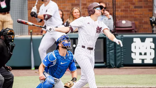 STARKVILLE, MS - May 04, 2025 - Mississippi State Infielder Ace Reese (#3) during the game between the Kentucky Wildcats and the Mississippi State Bulldogs at Dudy Noble Field at Polk-Dement Stadium in Starkville, MS. Photo By Taylor Sullivan
