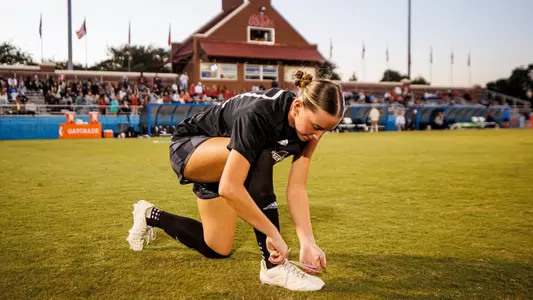 OXFORD, MS - October 18, 2024 - Mississippi State Midfielder Charlotte Grim (#24) during the match between the Ole Miss Rebels and the Mississippi State Bulldogs at the Ole Miss Soccer Field in Oxford, MS. Photo By Mike Mattina