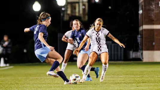 STARKVILLE, MS - March 06, 2025 - Mississippi State Midfielder Alivia Buxton (#10)  during the match between the Mississippi College Choctaw and the Mississippi State Bulldogs at the MSU Soccer Field in Starkville, MS. Photo By Mike Mattina