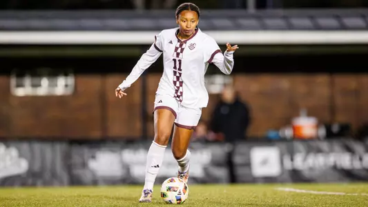 STARKVILLE, MS - March 06, 2025 - Mississippi State Forward Hannah Jibril (#11)  during the match between the Mississippi College Choctaw and the Mississippi State Bulldogs at the MSU Soccer Field in Starkville, MS. Photo By Mike Mattina