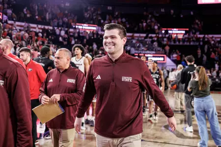 ATHENS, GA - February 08, 2025 - Mississippi State Coordinator of Men's Basketball Operations Joe Rogers after the game between the Georgia Bulldogs and the Mississippi State Bulldogs at Stegeman Coliseum in Athens, GA. Photo By Mike Mattina