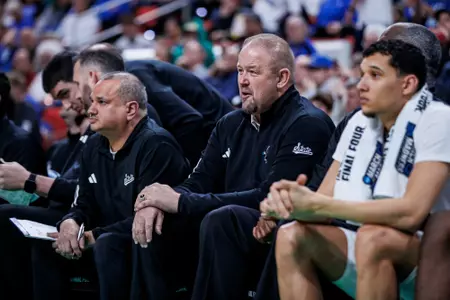 RALEIGH, NC - March 21, 2025 - Mississippi State Associate AD/Men's Basketball Doug Wagemester during the game between the Baylor Bears and the Mississippi State Bulldogs at The Lenovo Center in Raleigh, NC. Photo By Mike Mattina