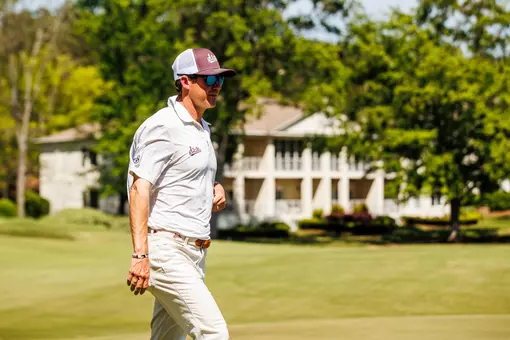 WEST POINT, MS - April 14, 2025 - Mississippi State Head Coach Dusty Smith during the Old Waverly Collegiate Championship at Old Waverly Golf Club in West Point, MS. Photo By Mike Mattina