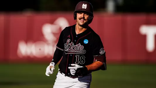 TALLAHASSEE, FL - May 31, 2025 - Mississippi State Designated Hitter/Pitcher Noah Sullivan (#18) during the game between the Florida State Seminoles and the Mississippi State Bulldogs at Mike Martin Field at Dick Howser Stadium in Tallahassee, FL. Photo By Mike Mattina
