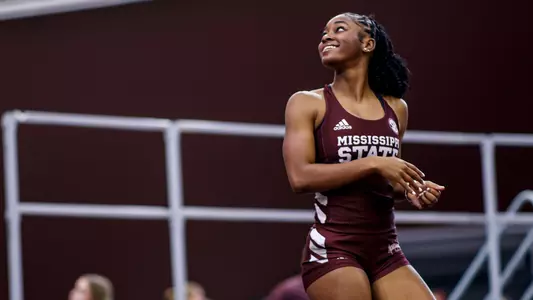 COLLEGE STATION, TX - February 07, 2025 - Mississippi State Sprinter/Hurdler Zaniyah Jones during the Charlie Thomas Invitational at theFasken Indoor Track & Field in College Station, TX. Photo By Jhordyn Stallworth