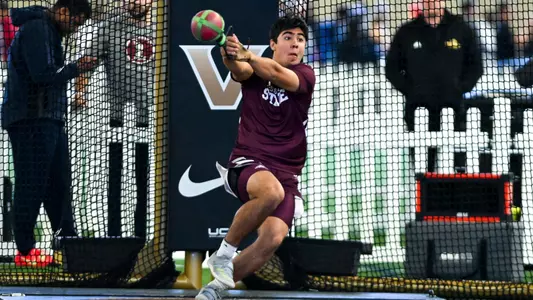 NASHVILLE, TN - February 14, 2025 - Mississippi State Thrower Caleb Kaplan during the Music City Challenge at the Vanderbilt Multipurpose Facility in Nashville, TN Photo by Riley Rogers