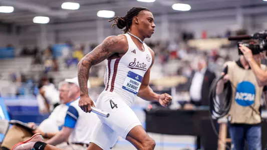 VIRGINIA BEACH, VA - March 15, 2025 - Mississippi State Jumper Sherman Hawkins during the NCAA Indoor Championships at the Virginia Beach Sports Complex in Virginia Beach, VA. Photo by Jhordyn Stallworth
