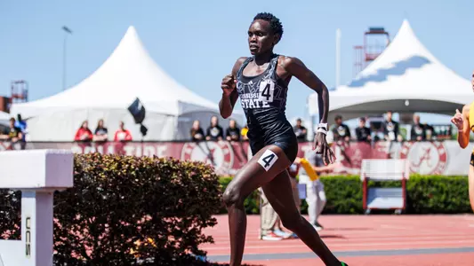 STARKVILLE, MS - April 12, 2025 - Mississippi State Distance Runner Nelly Jemeli during the Crimson Tide Invitational at the Sam Bailey Track & Field Stadium in Tuscaloosa, AL. Photo By Will Porada