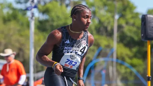 GAINESVILLE, FL - April 18, 2025 - Mississippi State Middle Distance Runner Jamel Brown during the Tom Jones Memorial at the Percy Beard Track in Gainesville, FL. Photo By Chloe Hyde