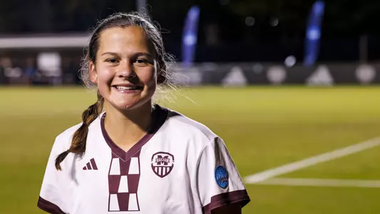 STARKVILLE, MS - November 22, 2024 - Mississippi State Forward Lauryn Taylor (#17) during the NCAA Second Round match between the University of Washington Huskies and the Mississippi State Bulldogs at the MSU Soccer Field in Starkville, MS. Photo By Lexi Turner