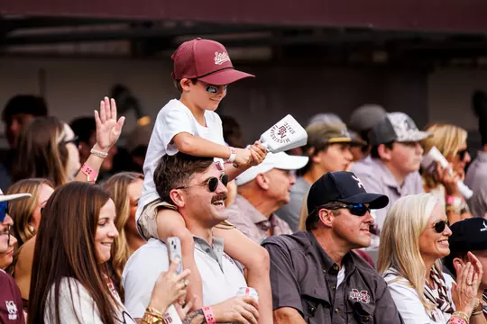STARKVILLE, MS - November 02, 2024 - Mississippi State Fans during the game between the UMass Minute Men and the Mississippi State Bulldogs at Davis Wade Stadium at Scott Field in Starkville, MS. Photo By Mike Mattina