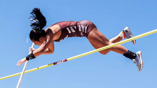 STARKVILLE, MS - March 21, 2025 - Mississippi State's Alexandra Inglis during the Alumni Bulldog Relays at the Mike Sanders Track Complex in Starkville, MS. Photo By Jhordyn Stallworth