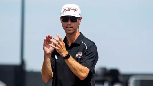 STARKVILLE, MS - September 04, 2024 - Mississippi State Assistant Men's Tennis Coach Trevor Gotkowski during practice at the AJ Pitts Tennis Centre in Starkville, MS. Photo By Mike Mattina