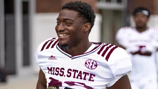 STARKVILLE, MS - April 03, 2025 - Mississippi State Linebacker Jalen Smith (#10) during spring practice at the Leo Seal Jr. Football Complex at Mississippi State University in Starkville, MS. Photo By Andy Crown