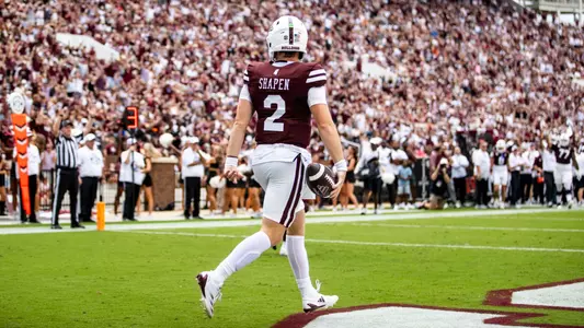 STARKVILLE, MS - August 31, 2024 - Mississippi State Quarterback Blake Shapen (#2) during the game between the Eastern Kentucky Colonels and the Mississippi State Bulldogs at Davis Wade Stadium at Scott Field in Starkville, MS. Photo By Mike Mattina