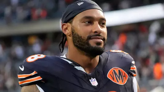 Sep 21, 2025; Chicago, Illinois, USA; Chicago Bears defensive end Montez Sweat (98)) after the game against the Dallas Cowboys at Soldier Field. Mandatory Credit: David Banks-Imagn Images