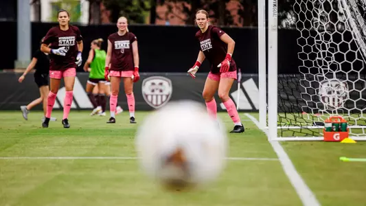STARKVILLE, MS - August 02, 2025 - Mississippi State Goal Keeper Graycen Ehlen (#00) during the match between the Mercer Bears and the Mississippi State Bulldogs at the MSU Soccer Field in Starkville, MS. Photo By Mike Mattina