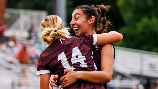 STARKVILLE, MS - August 02, 2025 - Mississippi State Midfielder Laila Juliette Murillo (#25) and Mississippi State Midfielder/Forward Tatum Borman (#14) during the match between the Mercer Bears and the Mississippi State Bulldogs at the MSU Soccer Field in Starkville, MS. Photo By Mike Mattina