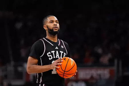 AUSTIN, TX - January 03, 2026 - Mississippi Sate Guard Jayden Epps (#10) during the game between the Texas Longhorns and the Mississippi State Bulldogs at the Moody Center in Austin, TX. Photo By Alex Carnochan