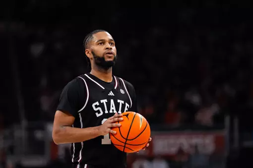 AUSTIN, TX - January 03, 2026 - Mississippi Sate Guard Jayden Epps (#10) during the game between the Texas Longhorns and the Mississippi State Bulldogs at the Moody Center in Austin, TX. Photo By Alex Carnochan