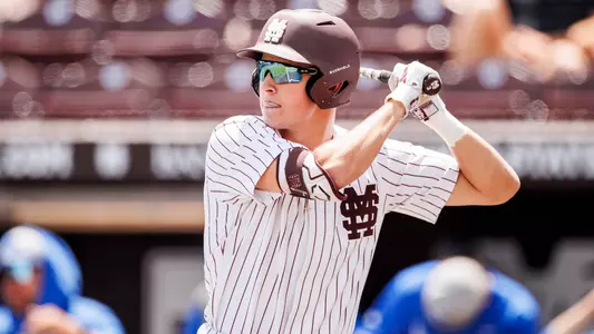STARKVILLE, MS - May 04, 2025 - Mississippi State Infielder Ace Reese (#3) during the game between the Kentucky Wildcats and the Mississippi State Bulldogs at Dudy Noble Field at Polk-Dement Stadium in Starkville, MS. Photo By Taylor Sullivan