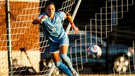 STARKVILLE, MS - August 27, 2026 - Mississippi State Goal Keeper Jenny Harrison (#0) during the match between the Oklahoma State Cowgirls and the Mississippi State Bulldogs at the MSU Soccer Field in Starkville, MS. Photo By Mike Mattina