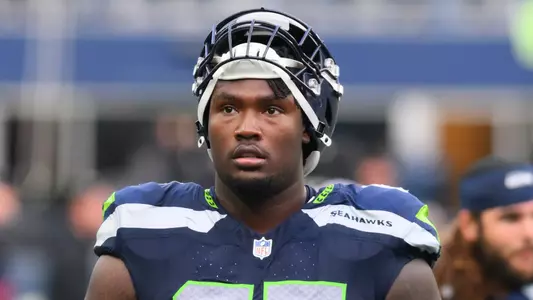 Oct 22, 2023; Seattle, Washington, USA; Seattle Seahawks offensive tackle Charles Cross (67) after the game against the Arizona Cardinals at Lumen Field. Mandatory Credit: Steven Bisig-USA TODAY Sports