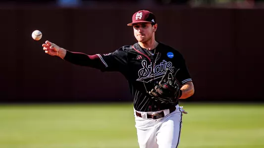 TALLAHASSEE, FL - May 31, 2025 - Mississippi State Infielder/Outfielder Gatlin Sanders (#49) during the game between the Florida State Seminoles and the Mississippi State Bulldogs at Mike Martin Field at Dick Howser Stadium in Tallahassee, FL. Photo By Mike Mattina