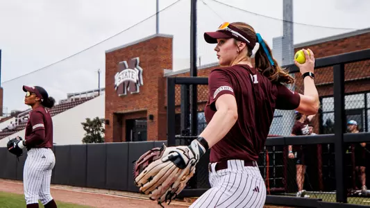 STARKVILLE, MS - February 10, 2026 - Mississippi State Utility Player Sydney Carroll (#31) during the game between the Southern Miss Eagles and the Mississippi State Bulldogs at Nusz Park in Starkville, MS. Photo By Mike Mattina