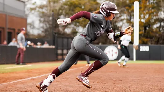 STARKVILLE, MS - February 15, 2026 - Mississippi State Infielder Gabby Schaeffer (#7) during the game between the North Texas Mean Green and the Mississippi State Bulldogs at Nusz Park in Starkville, MS. Photo By Jordan Madrid