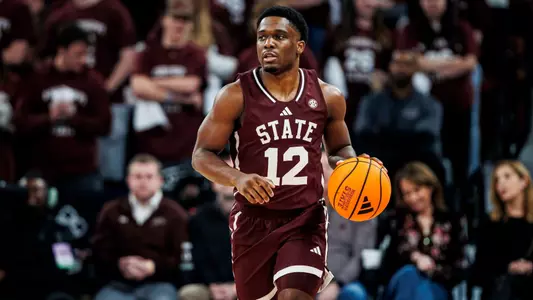 STARKVILLE, MS - February 07, 2026 - Mississippi State Guard Josh Hubbard (#12) during the game between the Arkansas Razorbacks and the Mississippi State Bulldogs at Humphrey Coliseum in Starkville, MS. Photo By Mike Mattina