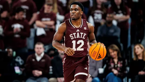 STARKVILLE, MS - February 07, 2026 - Mississippi State Guard Josh Hubbard (#12) during the game between the Arkansas Razorbacks and the Mississippi State Bulldogs at Humphrey Coliseum in Starkville, MS. Photo By Mike Mattina