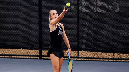 STARKVILLE, MS - February 26, 2026 - Mississippi State's Emma Cohen during the match between the Tennessee Volunteers and the Mississippi State Bulldogs at the AJ Pitts Tennis Centre in Starkville, MS. Photo By Mike Mattina