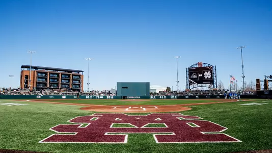 STARKVILLE, MS - February 22, 2026 - The Mississippi State Bulldogs during the game between the Delaware Fighting Blue Hens and the Mississippi State Bulldogs at Dudy Noble Field at Polk-Dement Stadium in Starkville, MS. Photo By Mike Mattina