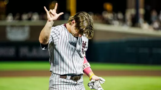 STARKVILLE, MS - May 31, 2026 - Mississippi State Outfielder Bryce Chance (#38) during the game between the Louisiana Lafayette Ragin’ Cajuns and the Mississippi State Bulldogs at Dudy Noble Field at Polk-Dement Stadium in Starkville, MS. Photo By Mike Mattina