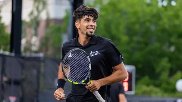 ATHENS, GA - May 14, 2026 - Mississippi State’s Bryan Hernandez Cortes during the match between the Virginia Cavaliers and the Mississippi State Bulldogs at the Dan Magill Tennis Complex in Athens, GA. Photo By Emilio Madden